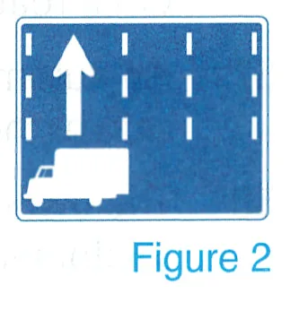 Figure 2: blue designated-lane sign