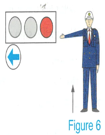 Figure 6: police hand signal (thinner arrow)
