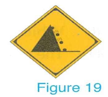 Figure 19: yellow diamond, falling rocks
