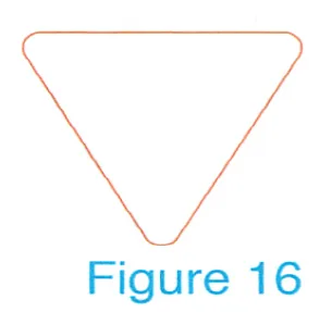 Japanese licence-test illustration: Traffic signs are made to be easily identified by shapes and colors.