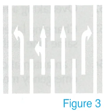 Japanese licence-test illustration: This is permitted when one yields the road to approaching emergency vehicles or the road is under construction, etc.