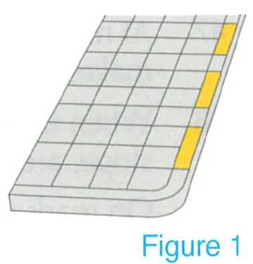 Japanese licence-test illustration: The marking indicates that vehicles must not park, but may stop.