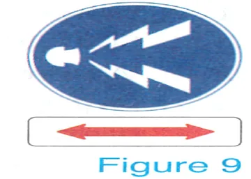 Japanese licence-test illustration: This is a "sounding zone" sign. Vehicles are required to sound their horns when visibility is poor.