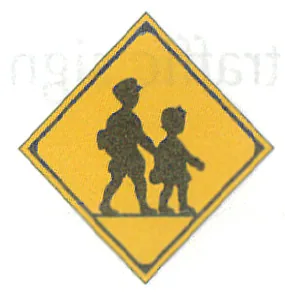 Japanese road sign: Yellow diamond sign: children