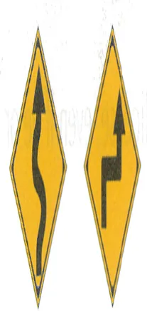 Japanese road sign: Yellow warning signs