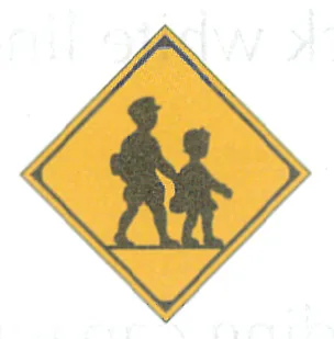 Japanese road sign: Yellow diamond sign: children