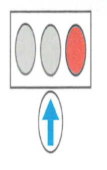 Japanese licence-test illustration: Signal: green up arrow